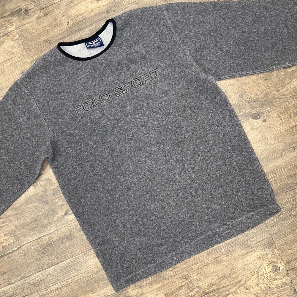 Vintage y2k Polo Sport Ralph Lauren Women‎ Spellout Fleece Pullover Large (599